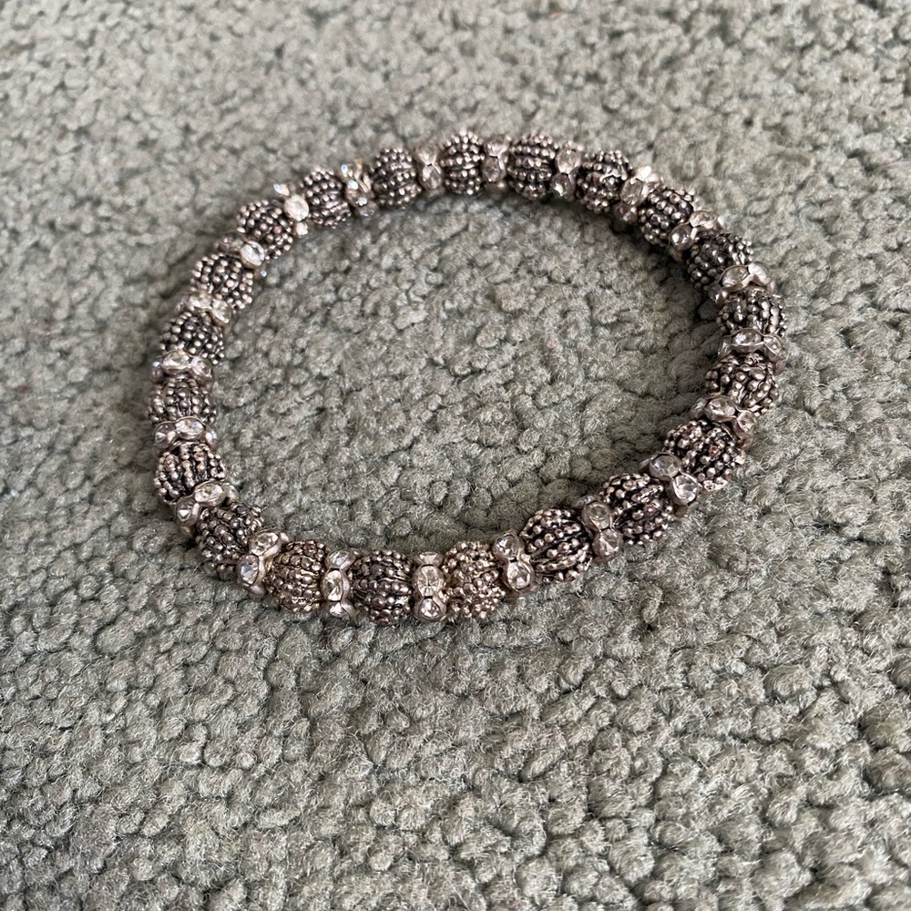 Elegant Silver Beaded Bracelet